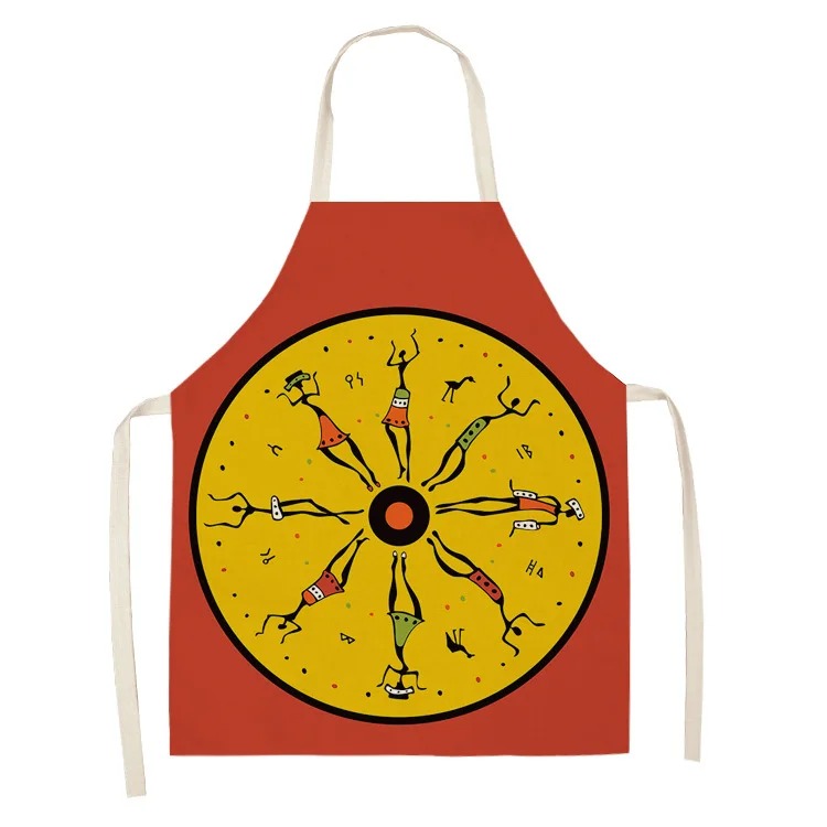 Kitchen Baking Drawing - Grembiule Minimalista in Cotone e Lino