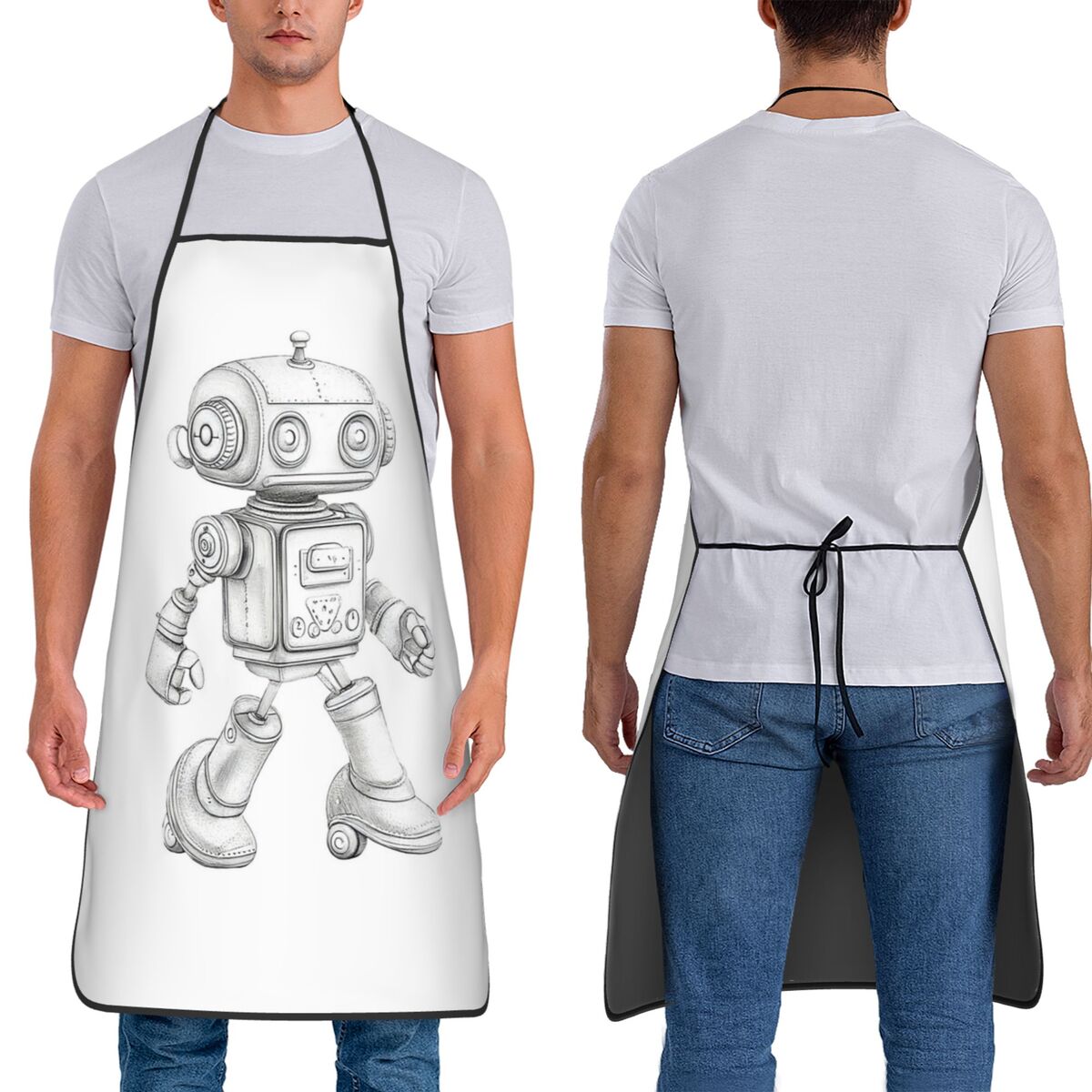 Kitchen Robot Baking - Grembiule da Cucina Retrò con Motivo